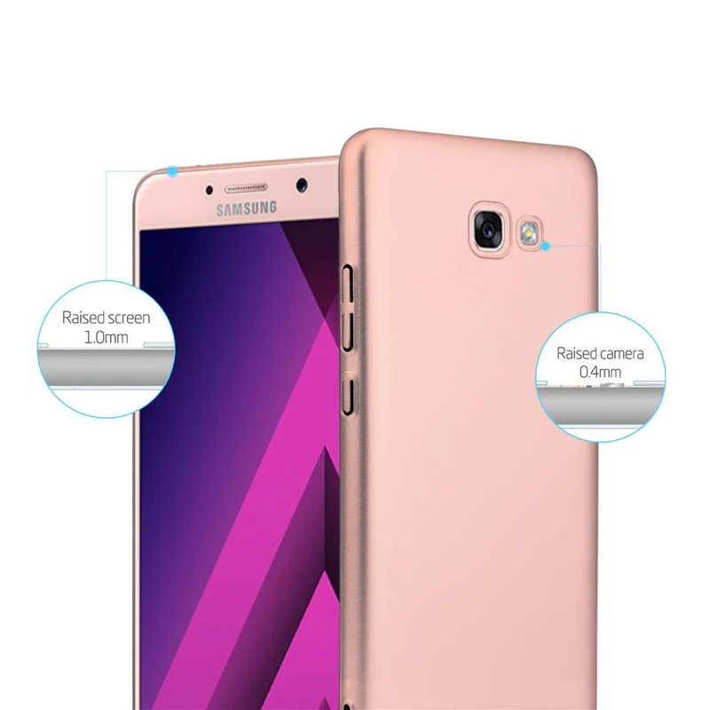 Cadorabo Hülle kompatibel mit Samsung Galaxy A7 2017 Hard Case Schutzhülle in Metall Optik gegen Kratzer und Stöße