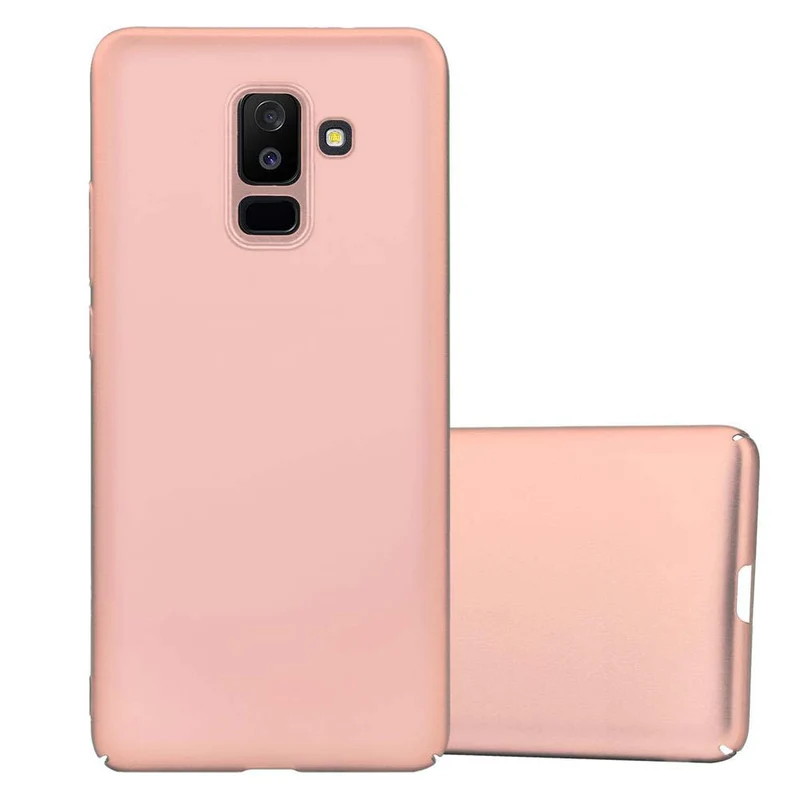 Cadorabo Hülle kompatibel mit Samsung Galaxy A6 PLUS 2018 Hard Case Schutzhülle in Metall Optik gegen Kratzer und Stöße