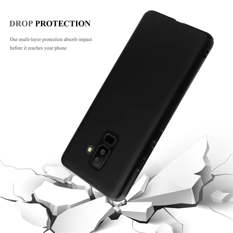 Cadorabo Hülle kompatibel mit Samsung Galaxy A6 PLUS 2018 Hard Case Schutzhülle in Metall Optik gegen Kratzer und Stöße