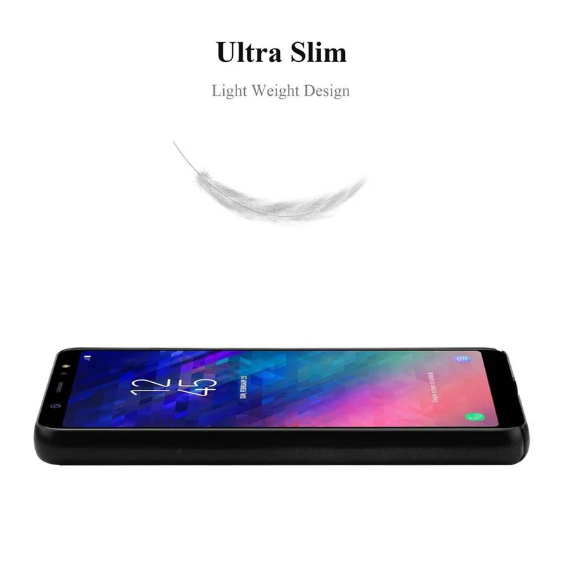 Cadorabo Hülle kompatibel mit Samsung Galaxy A6 PLUS 2018 Hard Case Schutzhülle in Metall Optik gegen Kratzer und Stöße