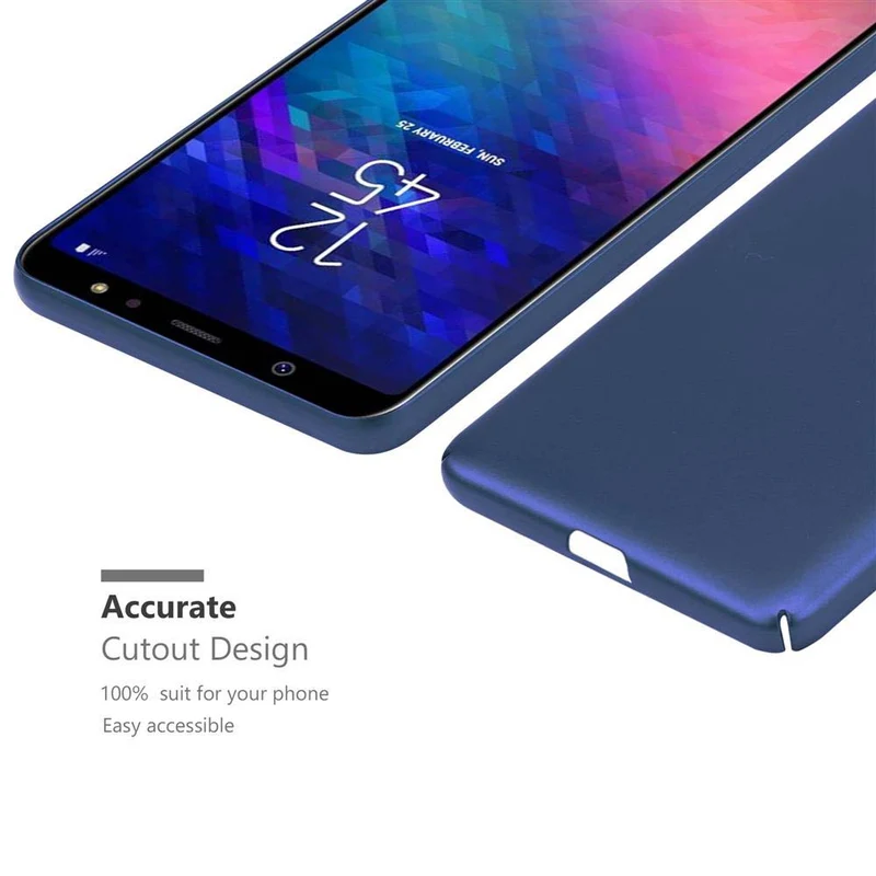 Cadorabo Hülle kompatibel mit Samsung Galaxy A6 PLUS 2018 Hard Case Schutzhülle in Metall Optik gegen Kratzer und Stöße