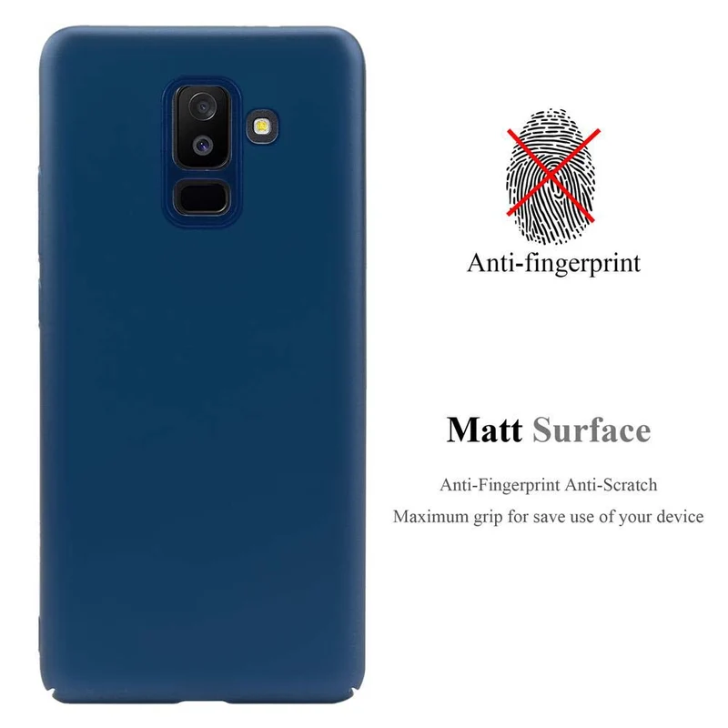 Cadorabo Hülle kompatibel mit Samsung Galaxy A6 PLUS 2018 Hard Case Schutzhülle in Metall Optik gegen Kratzer und Stöße