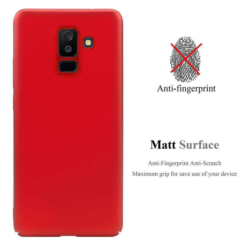 Cadorabo Hülle kompatibel mit Samsung Galaxy A6 PLUS 2018 Hard Case Schutzhülle in Metall Optik gegen Kratzer und Stöße