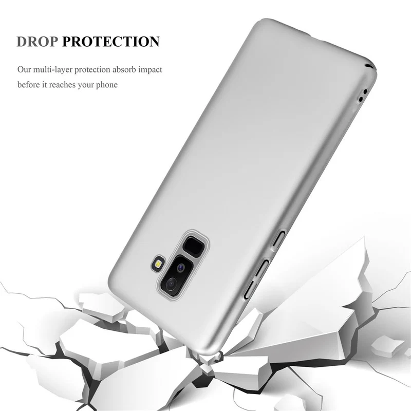 Cadorabo Hülle kompatibel mit Samsung Galaxy A6 PLUS 2018 Hard Case Schutzhülle in Metall Optik gegen Kratzer und Stöße