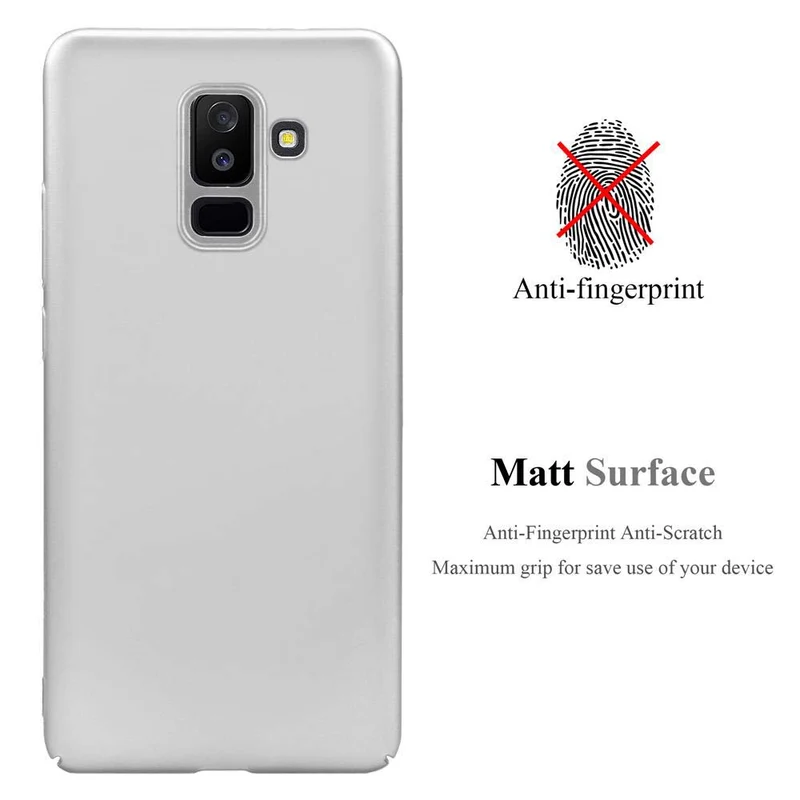 Cadorabo Hülle kompatibel mit Samsung Galaxy A6 PLUS 2018 Hard Case Schutzhülle in Metall Optik gegen Kratzer und Stöße