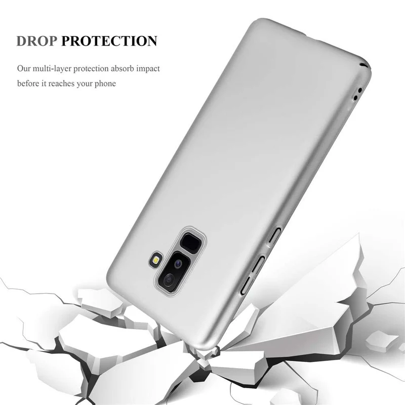 Cadorabo Hülle kompatibel mit Samsung Galaxy A6 PLUS 2018 Hard Case Schutzhülle in Metall Optik gegen Kratzer und Stöße