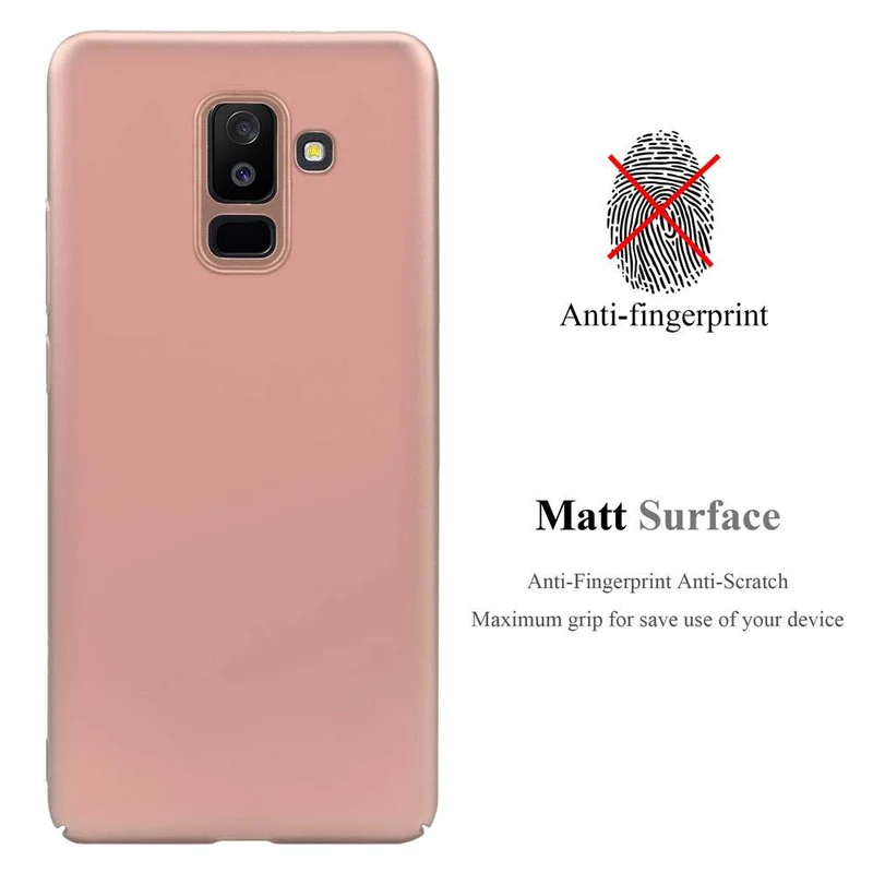 Cadorabo Hülle kompatibel mit Samsung Galaxy A6 PLUS 2018 Hard Case Schutzhülle in Metall Optik gegen Kratzer und Stöße