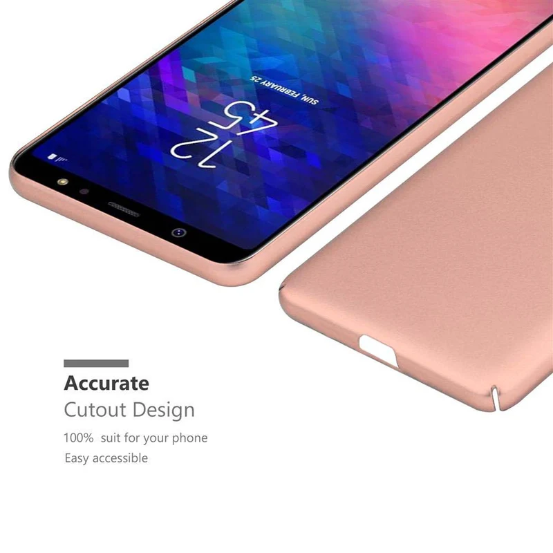 Cadorabo Hülle kompatibel mit Samsung Galaxy A6 PLUS 2018 Hard Case Schutzhülle in Metall Optik gegen Kratzer und Stöße