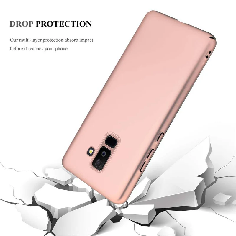 Cadorabo Hülle kompatibel mit Samsung Galaxy A6 PLUS 2018 Hard Case Schutzhülle in Metall Optik gegen Kratzer und Stöße