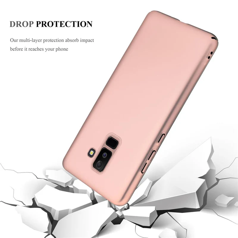 Cadorabo Hülle kompatibel mit Samsung Galaxy A6 PLUS 2018 Hard Case Schutzhülle in Metall Optik gegen Kratzer und Stöße