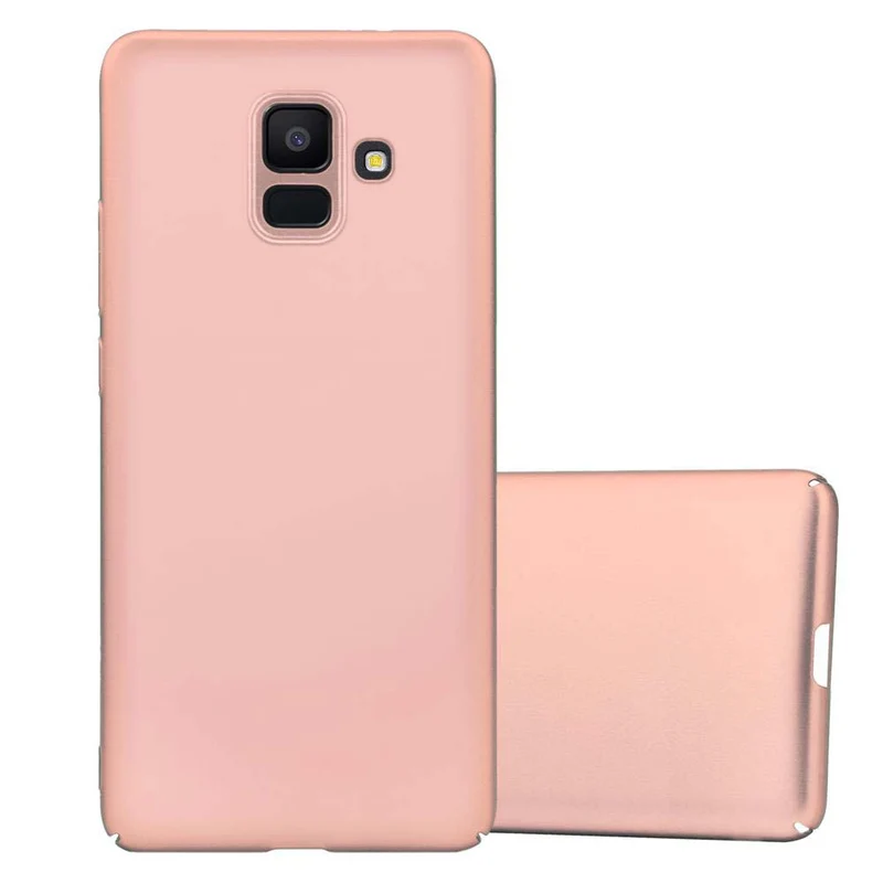 Cadorabo Hülle kompatibel mit Samsung Galaxy A6 2018 Hard Case Schutzhülle in Metall Optik gegen Kratzer und Stöße