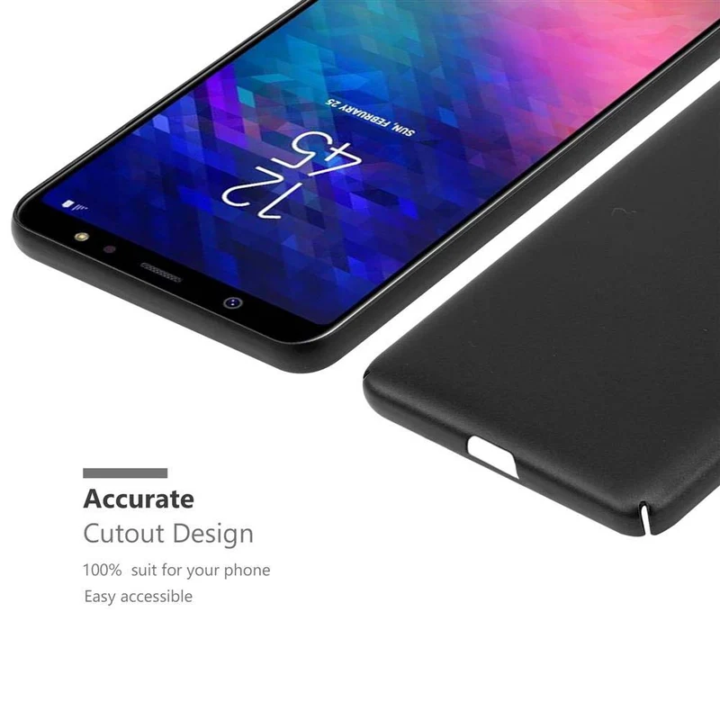 Cadorabo Hülle kompatibel mit Samsung Galaxy A6 2018 Hard Case Schutzhülle in Metall Optik gegen Kratzer und Stöße