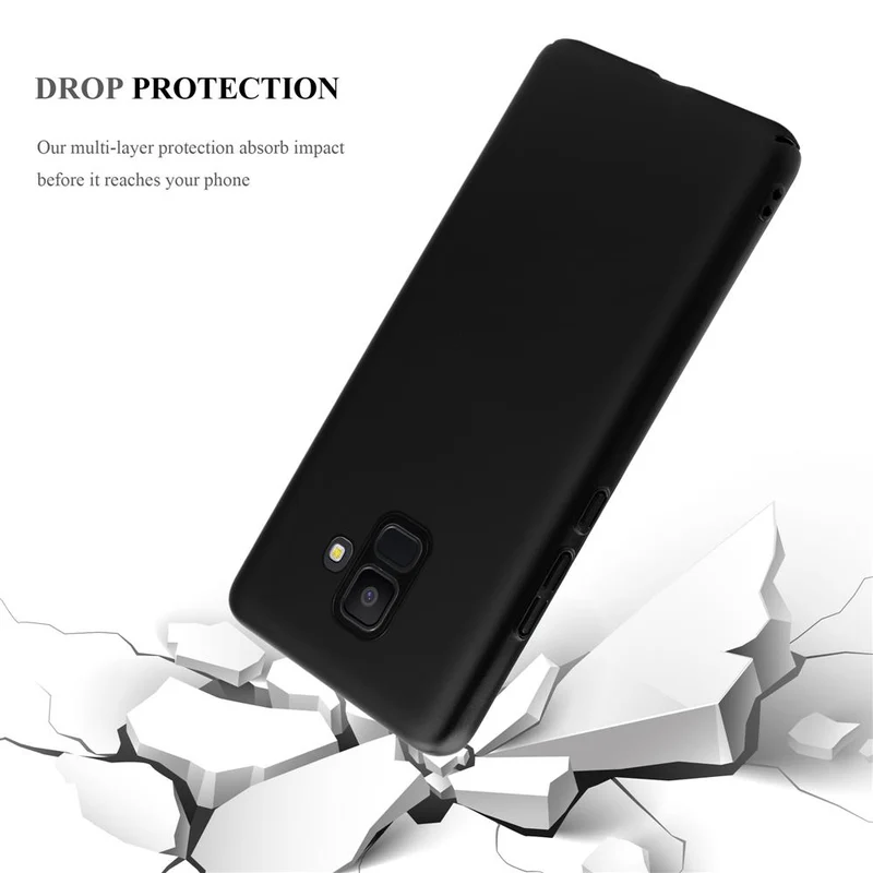 Cadorabo Hülle kompatibel mit Samsung Galaxy A6 2018 Hard Case Schutzhülle in Metall Optik gegen Kratzer und Stöße