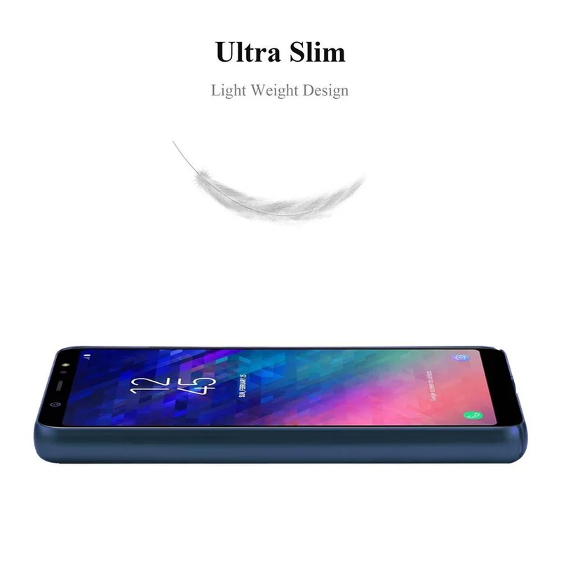 Cadorabo Hülle kompatibel mit Samsung Galaxy A6 2018 Hard Case Schutzhülle in Metall Optik gegen Kratzer und Stöße