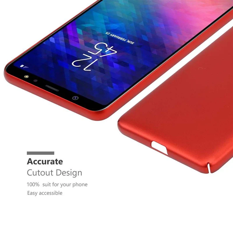 Cadorabo Hülle kompatibel mit Samsung Galaxy A6 2018 Hard Case Schutzhülle in Metall Optik gegen Kratzer und Stöße