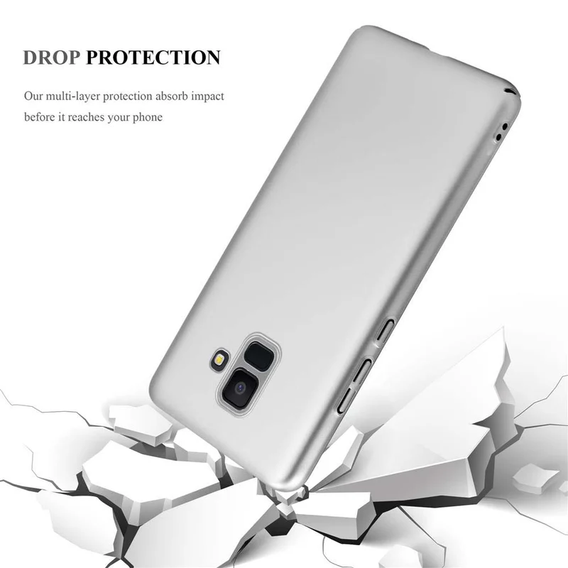 Cadorabo Hülle kompatibel mit Samsung Galaxy A6 2018 Hard Case Schutzhülle in Metall Optik gegen Kratzer und Stöße