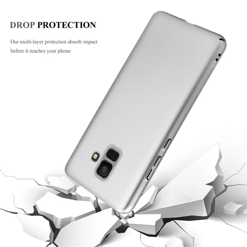 Cadorabo Hülle kompatibel mit Samsung Galaxy A6 2018 Hard Case Schutzhülle in Metall Optik gegen Kratzer und Stöße