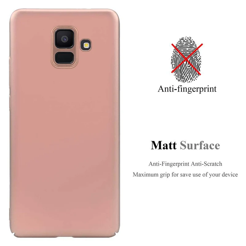 Cadorabo Hülle kompatibel mit Samsung Galaxy A6 2018 Hard Case Schutzhülle in Metall Optik gegen Kratzer und Stöße