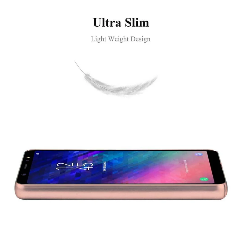 Cadorabo Hülle kompatibel mit Samsung Galaxy A6 2018 Hard Case Schutzhülle in Metall Optik gegen Kratzer und Stöße