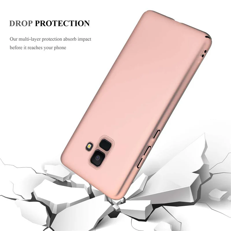 Cadorabo Hülle kompatibel mit Samsung Galaxy A6 2018 Hard Case Schutzhülle in Metall Optik gegen Kratzer und Stöße