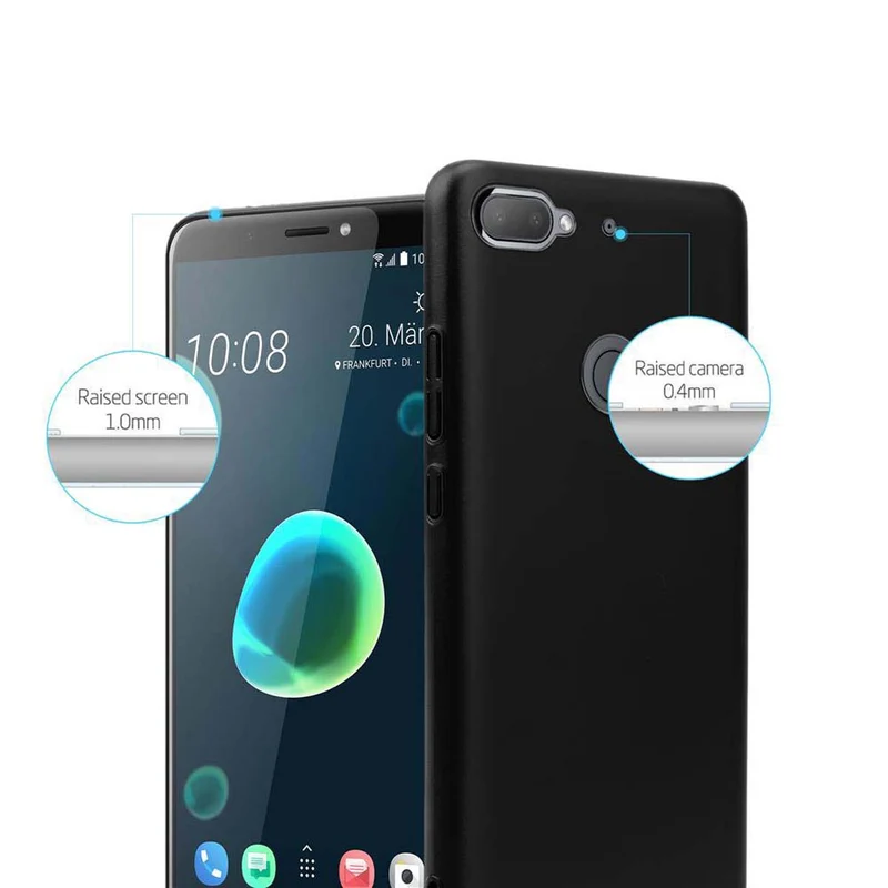 Cadorabo Hülle kompatibel mit HTC Desire 12 PLUS Hard Case Schutzhülle in Metall Optik gegen Kratzer und Stöße