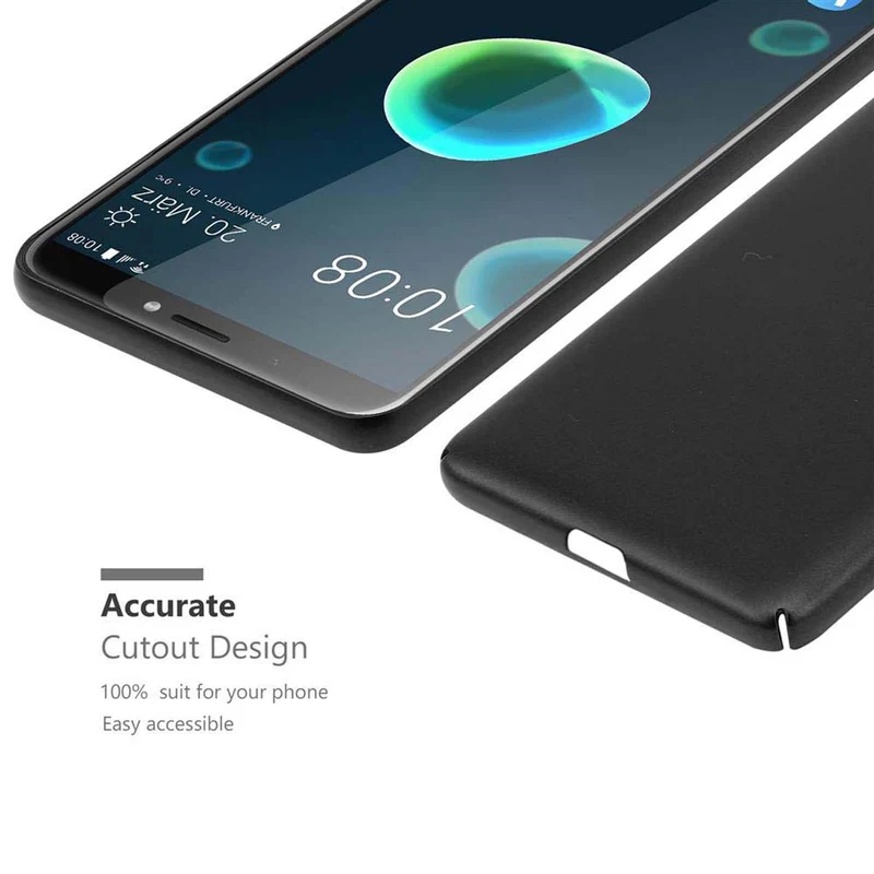 Cadorabo Hülle kompatibel mit HTC Desire 12 PLUS Hard Case Schutzhülle in Metall Optik gegen Kratzer und Stöße