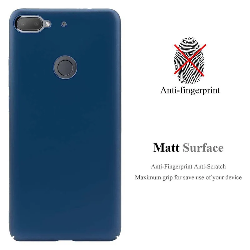 Cadorabo Hülle kompatibel mit HTC Desire 12 PLUS Hard Case Schutzhülle in Metall Optik gegen Kratzer und Stöße