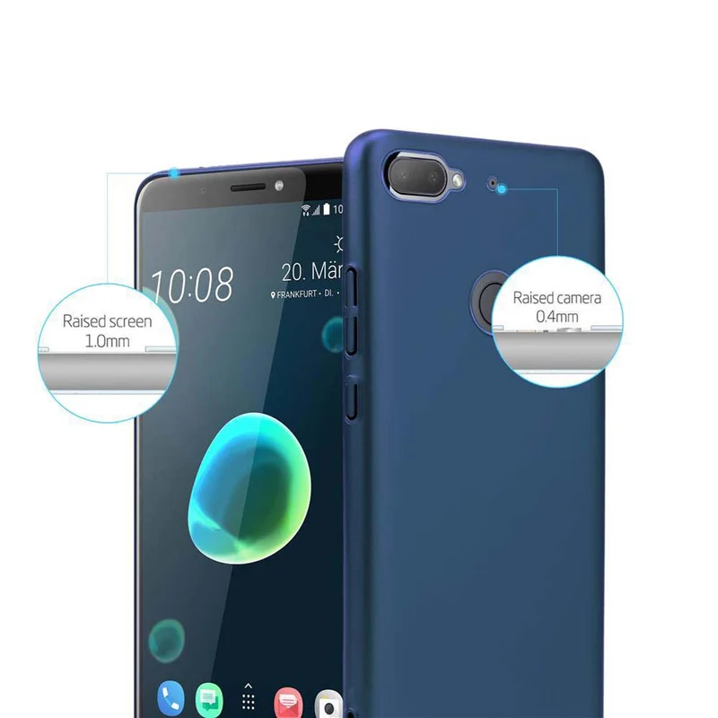Cadorabo Hülle kompatibel mit HTC Desire 12 PLUS Hard Case Schutzhülle in Metall Optik gegen Kratzer und Stöße