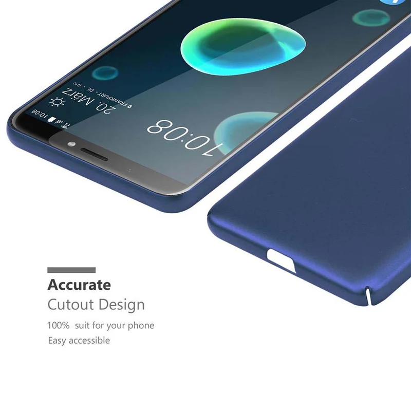 Cadorabo Hülle kompatibel mit HTC Desire 12 PLUS Hard Case Schutzhülle in Metall Optik gegen Kratzer und Stöße