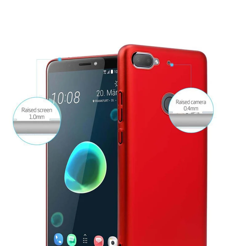 Cadorabo Hülle kompatibel mit HTC Desire 12 PLUS Hard Case Schutzhülle in Metall Optik gegen Kratzer und Stöße