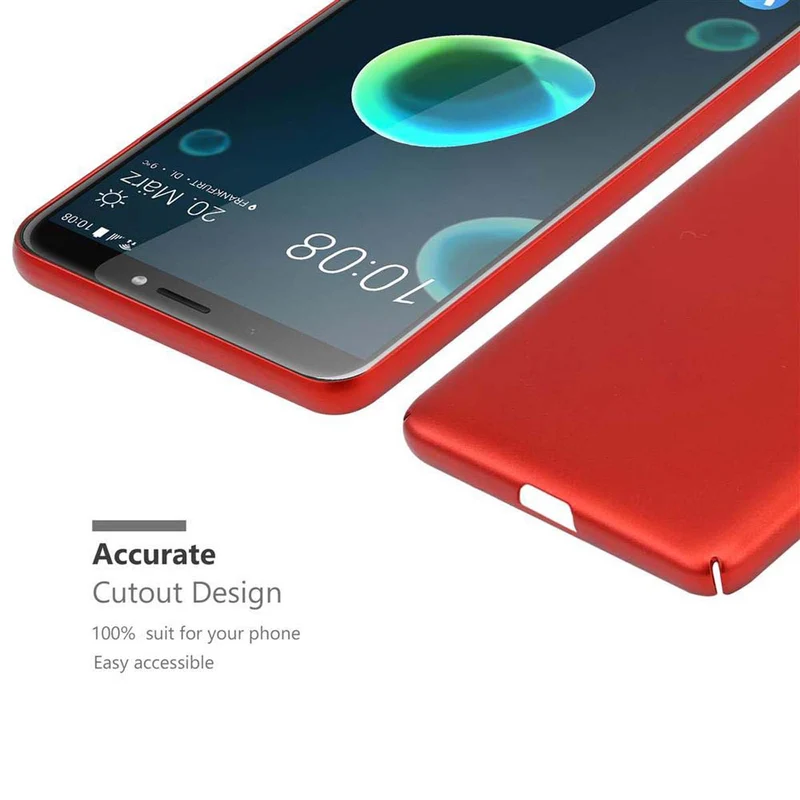 Cadorabo Hülle kompatibel mit HTC Desire 12 PLUS Hard Case Schutzhülle in Metall Optik gegen Kratzer und Stöße
