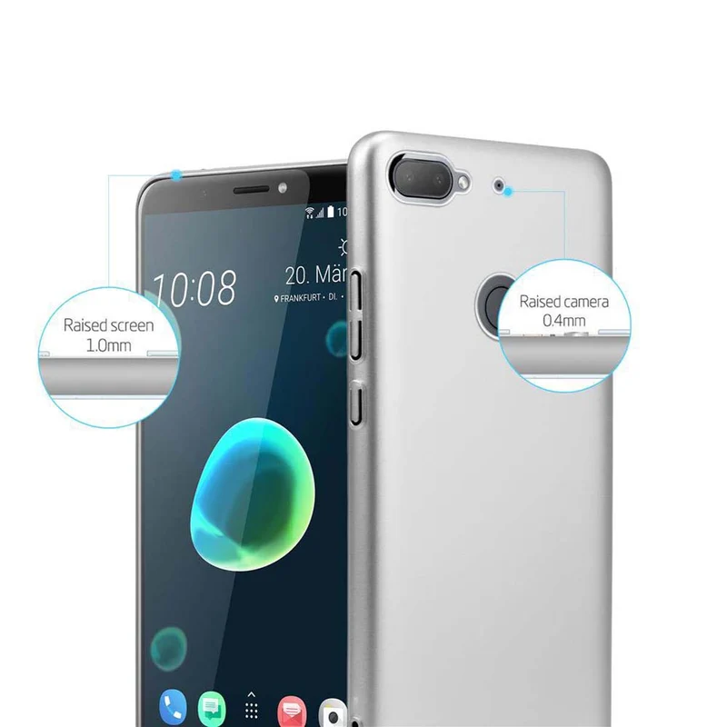 Cadorabo Hülle kompatibel mit HTC Desire 12 PLUS Hard Case Schutzhülle in Metall Optik gegen Kratzer und Stöße