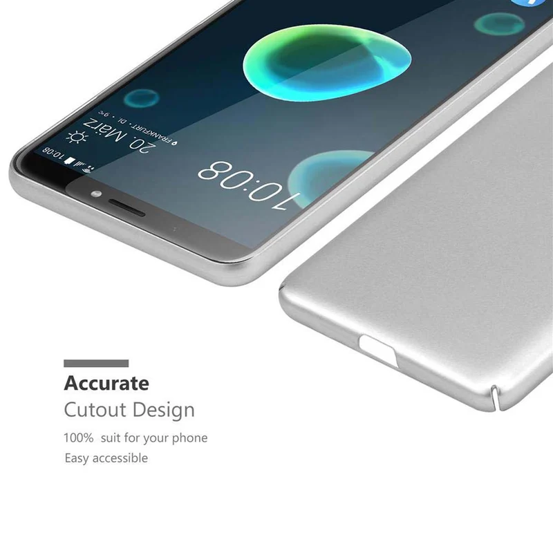 Cadorabo Hülle kompatibel mit HTC Desire 12 PLUS Hard Case Schutzhülle in Metall Optik gegen Kratzer und Stöße