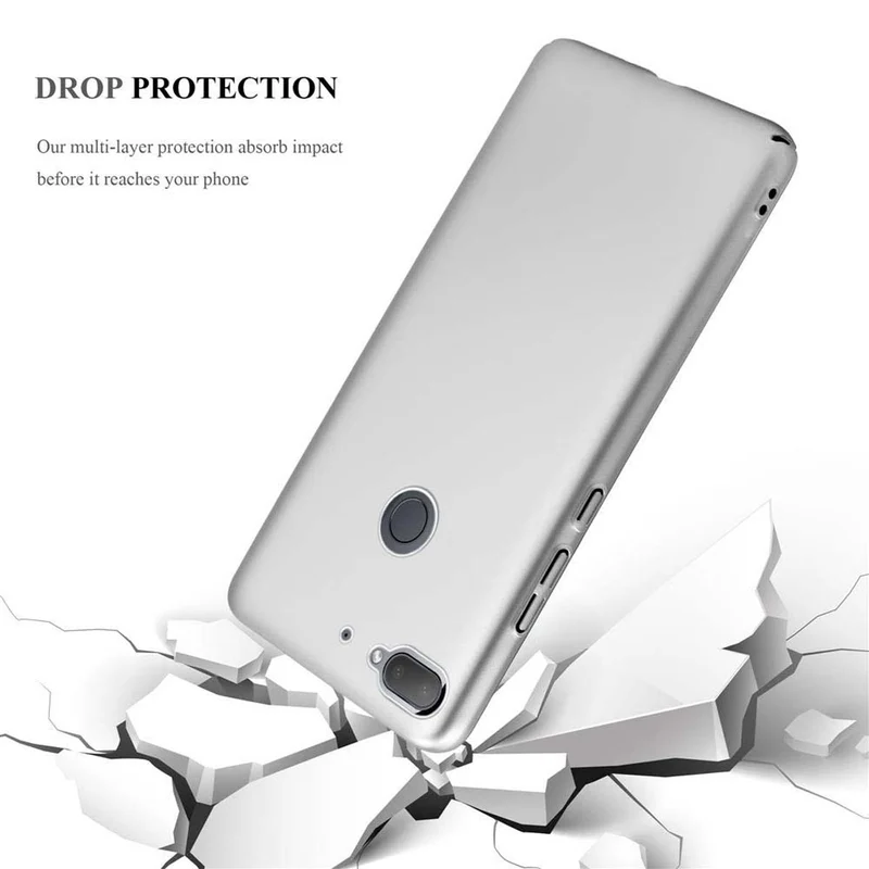 Cadorabo Hülle kompatibel mit HTC Desire 12 PLUS Hard Case Schutzhülle in Metall Optik gegen Kratzer und Stöße
