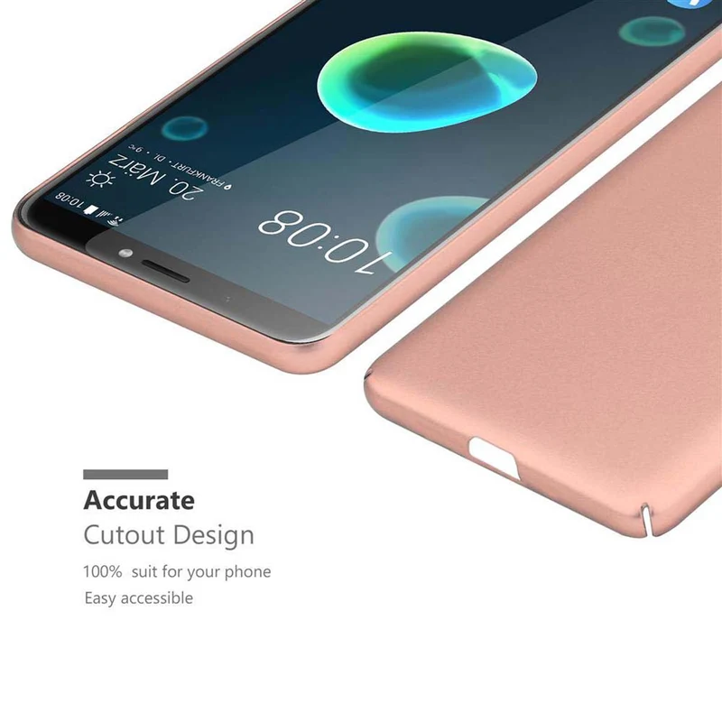 Cadorabo Hülle kompatibel mit HTC Desire 12 PLUS Hard Case Schutzhülle in Metall Optik gegen Kratzer und Stöße