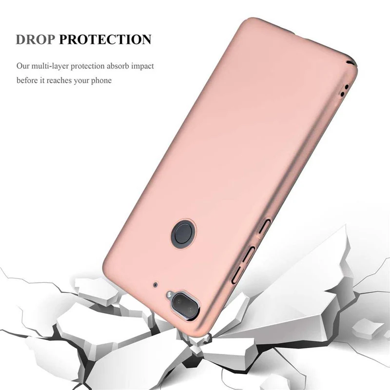Cadorabo Hülle kompatibel mit HTC Desire 12 PLUS Hard Case Schutzhülle in Metall Optik gegen Kratzer und Stöße