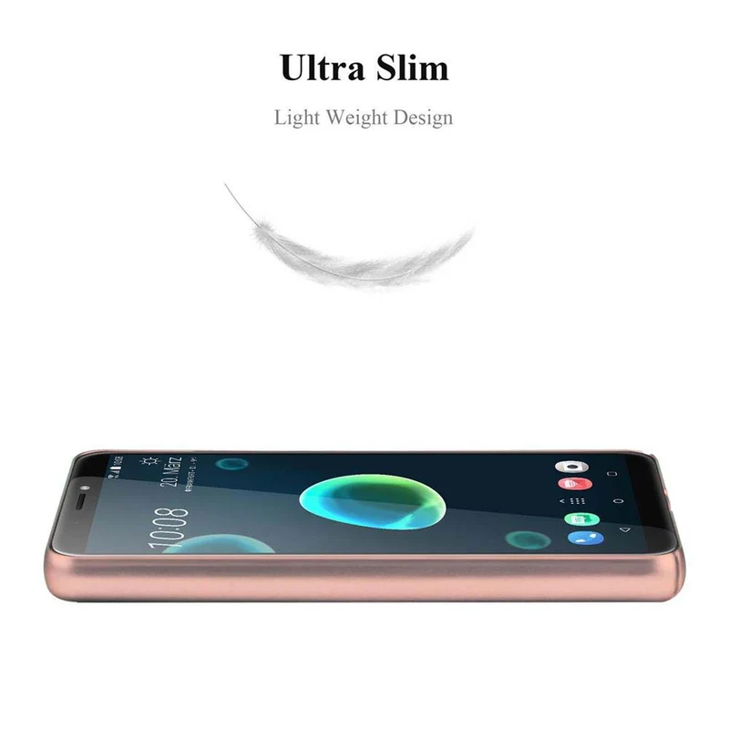 Cadorabo Hülle kompatibel mit HTC Desire 12 PLUS Hard Case Schutzhülle in Metall Optik gegen Kratzer und Stöße