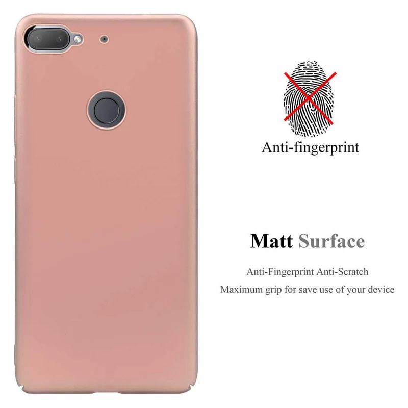 Cadorabo Hülle kompatibel mit HTC Desire 12 PLUS Hard Case Schutzhülle in Metall Optik gegen Kratzer und Stöße