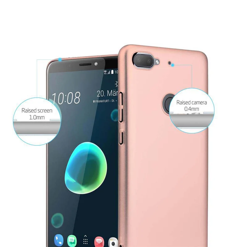 Cadorabo Hülle kompatibel mit HTC Desire 12 PLUS Hard Case Schutzhülle in Metall Optik gegen Kratzer und Stöße
