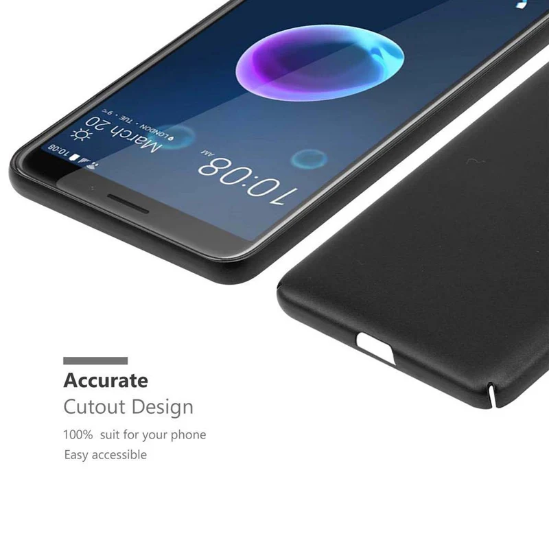 Cadorabo Hülle kompatibel mit HTC Desire 12 Hard Case Schutzhülle in Metall Optik gegen Kratzer und Stöße