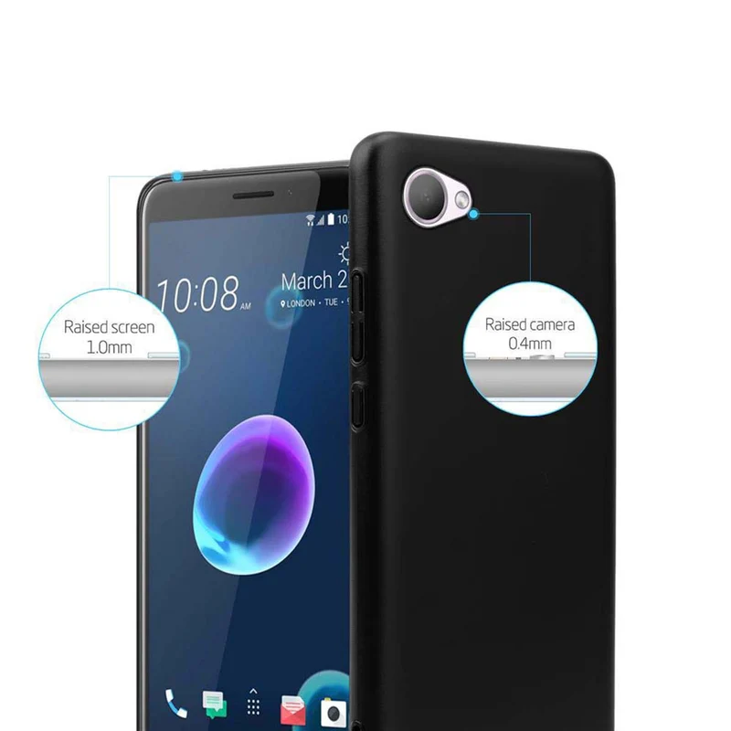 Cadorabo Hülle kompatibel mit HTC Desire 12 Hard Case Schutzhülle in Metall Optik gegen Kratzer und Stöße