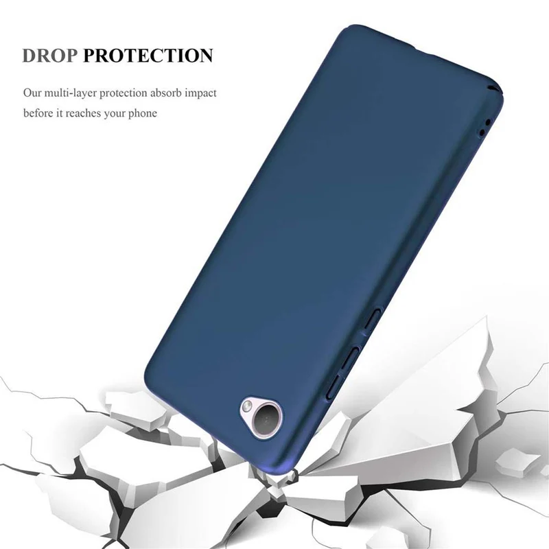 Cadorabo Hülle kompatibel mit HTC Desire 12 Hard Case Schutzhülle in Metall Optik gegen Kratzer und Stöße