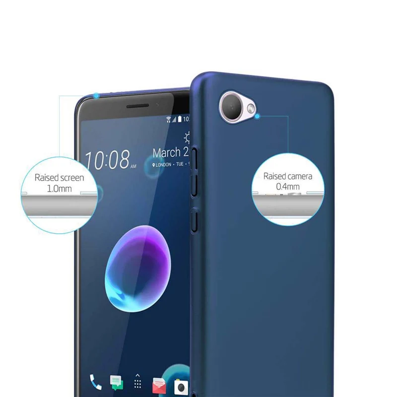 Cadorabo Hülle kompatibel mit HTC Desire 12 Hard Case Schutzhülle in Metall Optik gegen Kratzer und Stöße