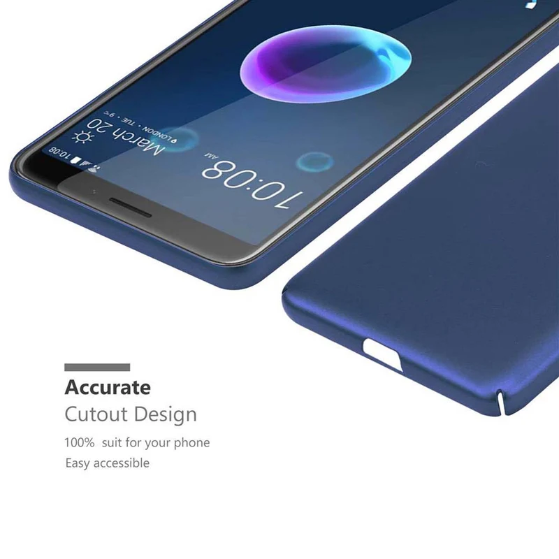 Cadorabo Hülle kompatibel mit HTC Desire 12 Hard Case Schutzhülle in Metall Optik gegen Kratzer und Stöße