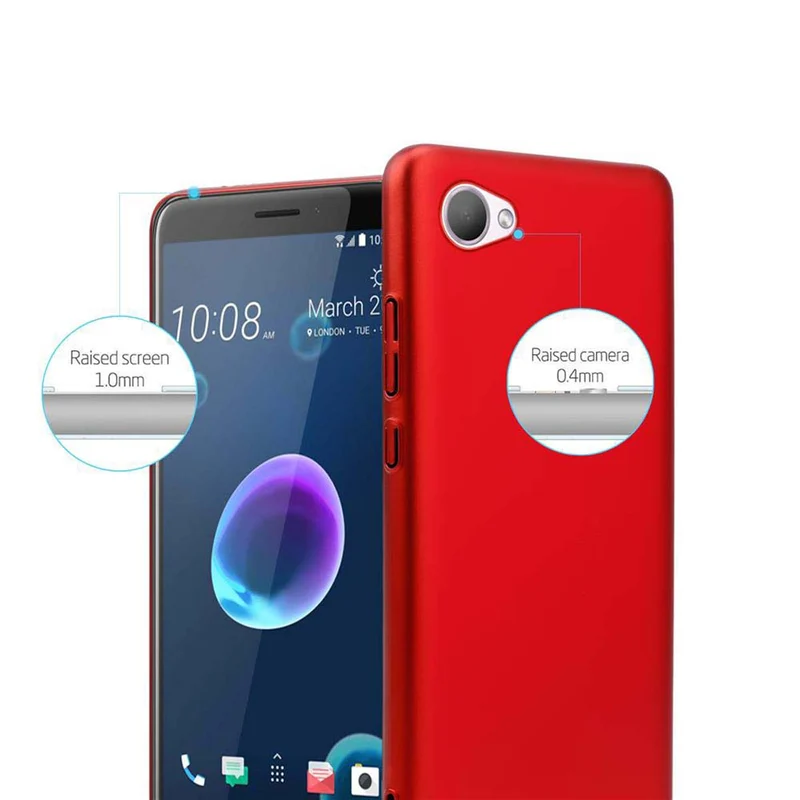 Cadorabo Hülle kompatibel mit HTC Desire 12 Hard Case Schutzhülle in Metall Optik gegen Kratzer und Stöße
