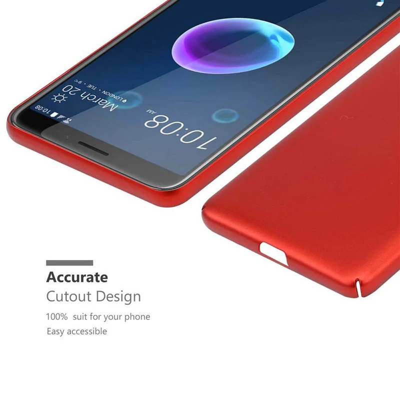 Cadorabo Hülle kompatibel mit HTC Desire 12 Hard Case Schutzhülle in Metall Optik gegen Kratzer und Stöße