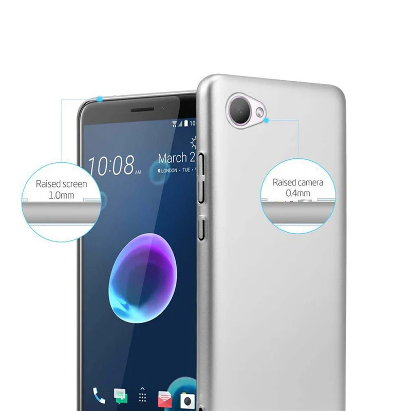 Cadorabo Hülle kompatibel mit HTC Desire 12 Hard Case Schutzhülle in Metall Optik gegen Kratzer und Stöße