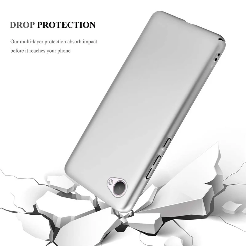 Cadorabo Hülle kompatibel mit HTC Desire 12 Hard Case Schutzhülle in Metall Optik gegen Kratzer und Stöße