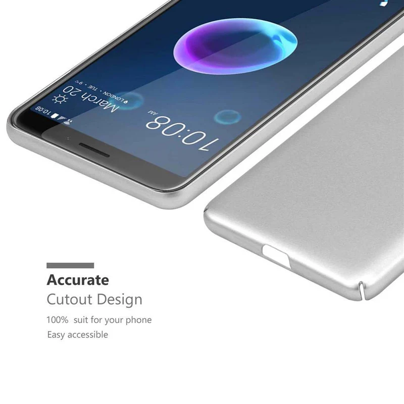 Cadorabo Hülle kompatibel mit HTC Desire 12 Hard Case Schutzhülle in Metall Optik gegen Kratzer und Stöße