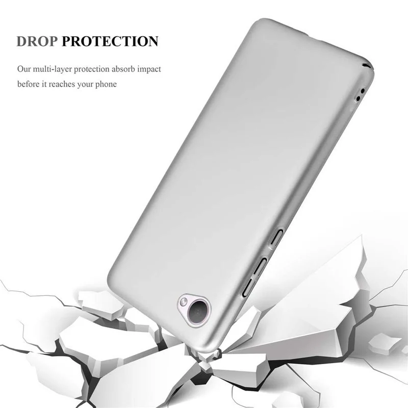 Cadorabo Hülle kompatibel mit HTC Desire 12 Hard Case Schutzhülle in Metall Optik gegen Kratzer und Stöße